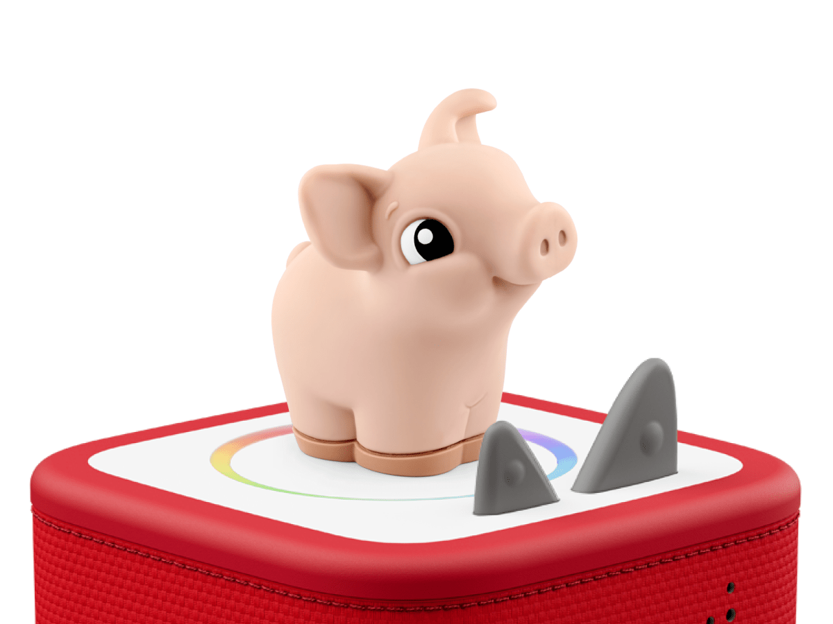my first tonie pig audio figurine for the Toniebox, which plays audio content