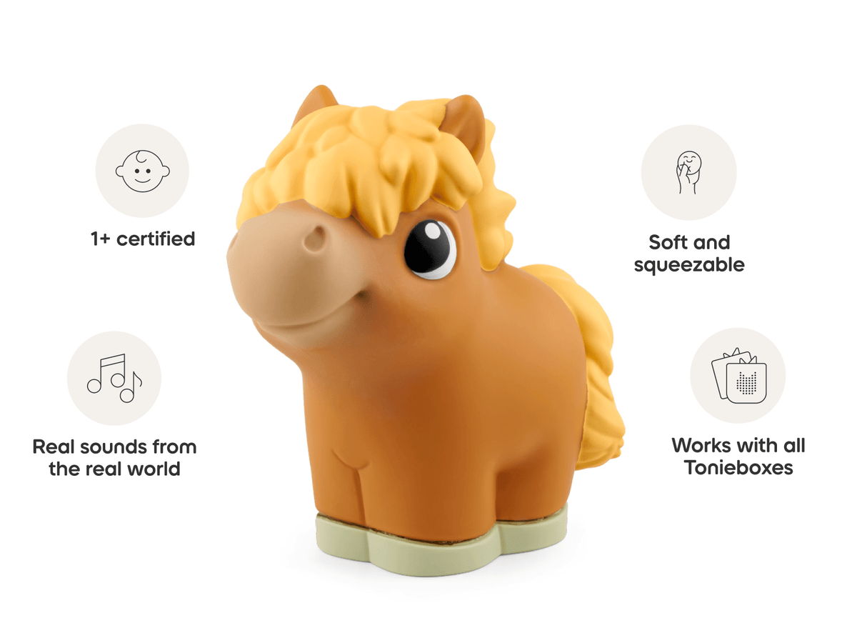 my first tonie horse audio figurine, a My First Tonie that is soft and squeezable for kids 1+